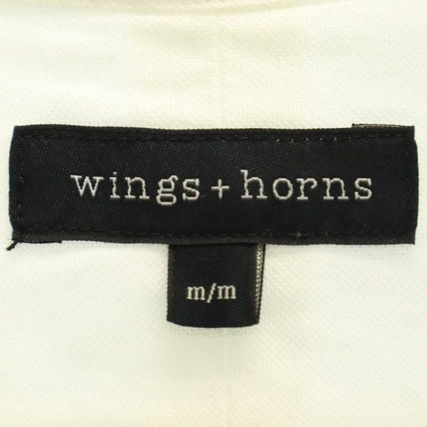 wings+horns ウィングスアンドホーンズ 長袖 ボタンダウンシャツ M ホワイト メンズ
