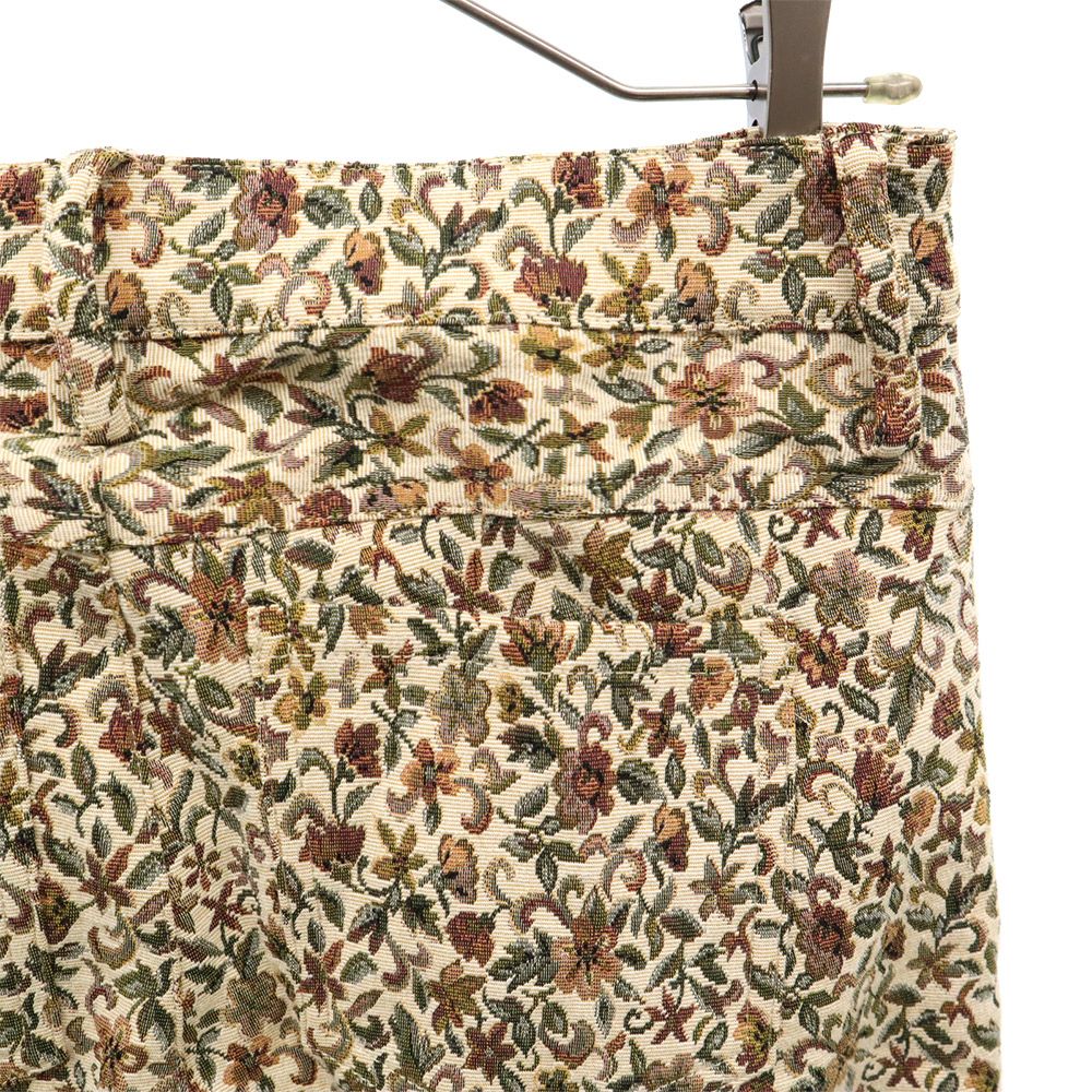 Bon Vieux Temps ボンビュータン 総柄 ゴブラン織 テーパードパンツ 36 ブラウン レディース