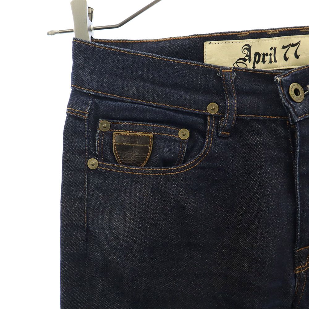 エイプリルセブンティセブン スリムデニムパンツ w25 ネイビー Apr-77 ジーパン レディース