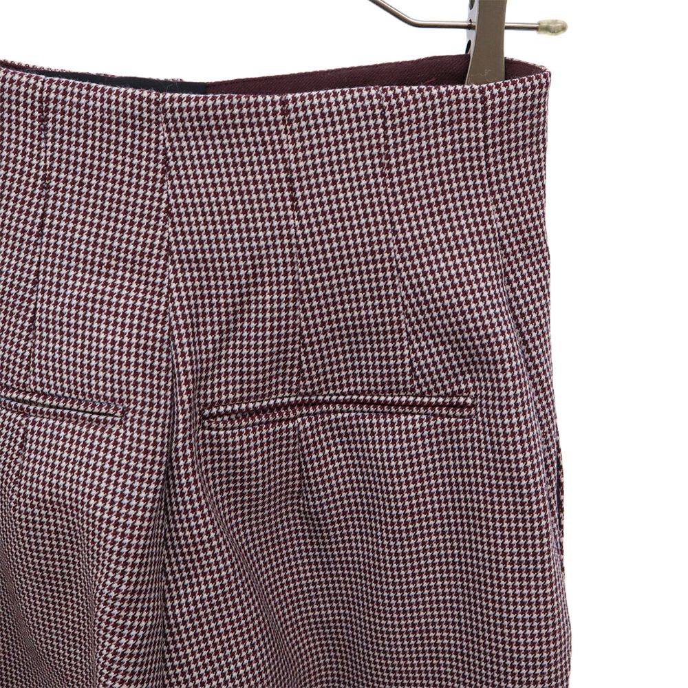 beautiful people ビューティフルピープル 千鳥格子 ハイウエスト ロングパンツ 36 パープル レディース