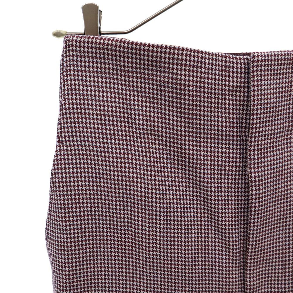 beautiful people ビューティフルピープル 千鳥格子 ハイウエスト ロングパンツ 36 パープル レディース