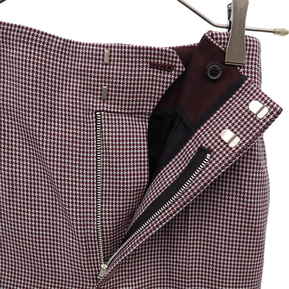 beautiful people ビューティフルピープル 千鳥格子 ハイウエスト ロングパンツ 36 パープル レディース