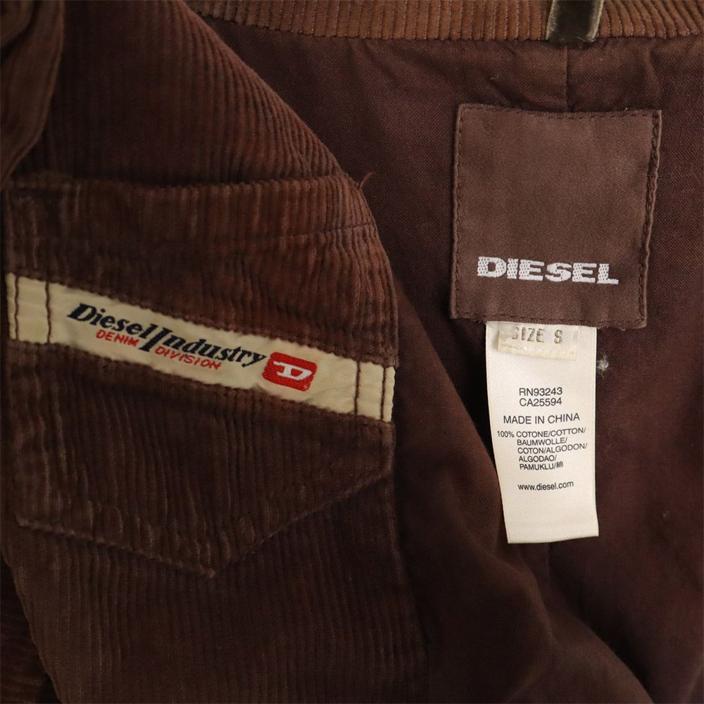 DIESEL ディーゼル ワッペン コーデュロイジャケット S ブラウン メンズ