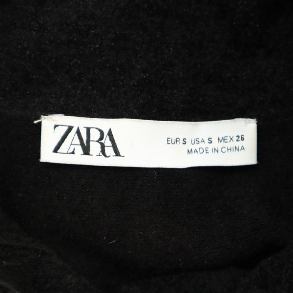 ザラ レース 長袖 ミニワンピース S ブラック ZARA レディース