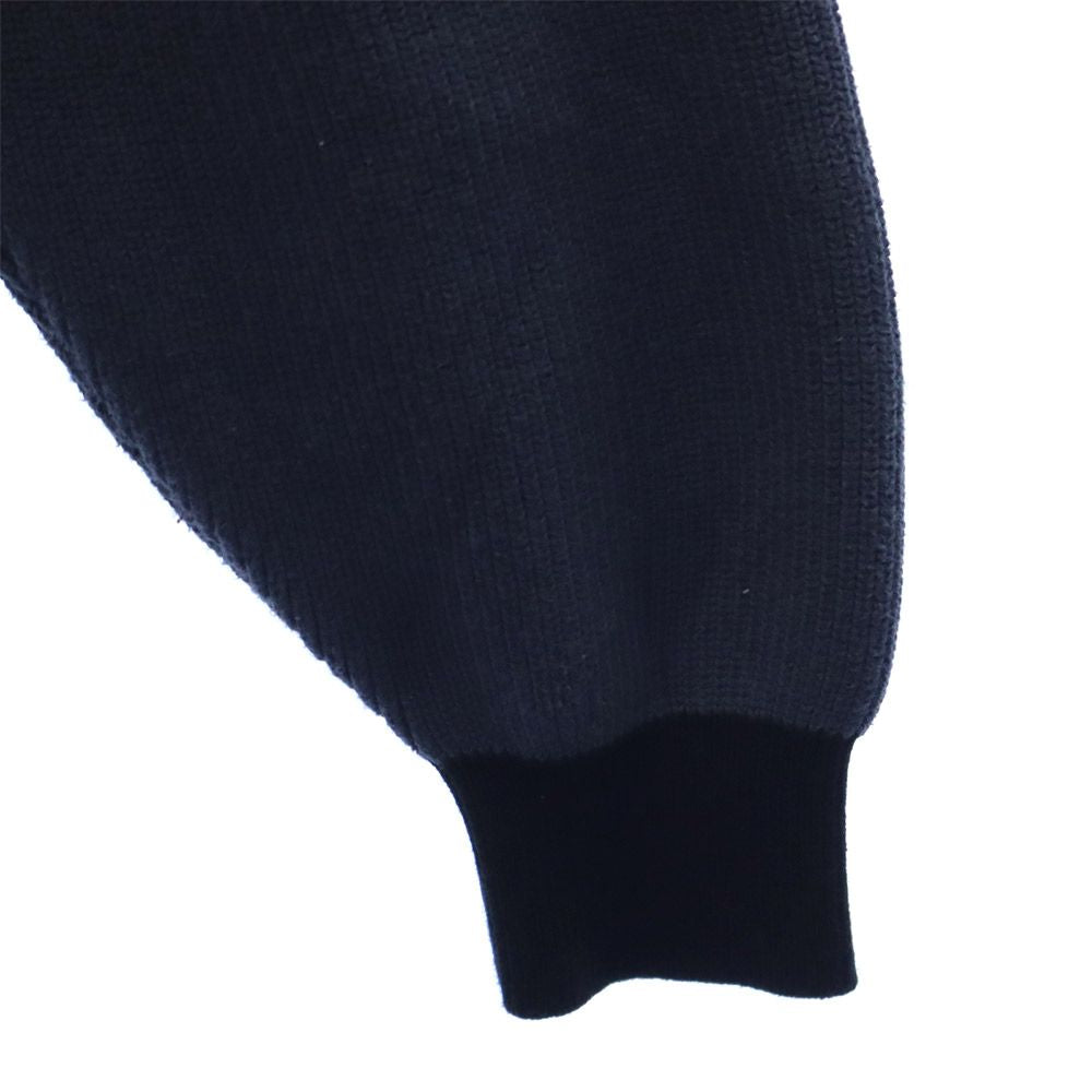 ヘルレイザー 切替 長袖 コットン ニット L グレー×ブラック Hellrazor クルーネック ロゴ刺繍 セーター メンズ