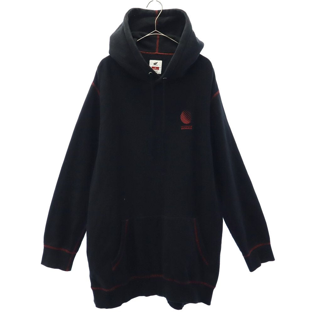 Hellrazor ヘルレイザー ホンダ コラボ ロゴプリント 長袖 スウェットパーカー L ブラック HONDA 裏起毛 メンズ