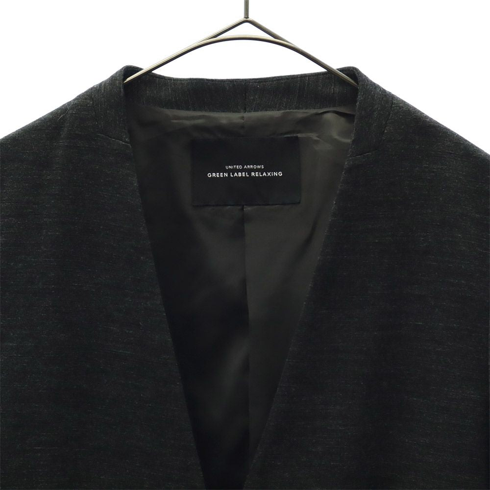 グリーンレーベルリラクシング ノーカラージャケット 38 グレー green label relaxing UNITED ARROWS レディース