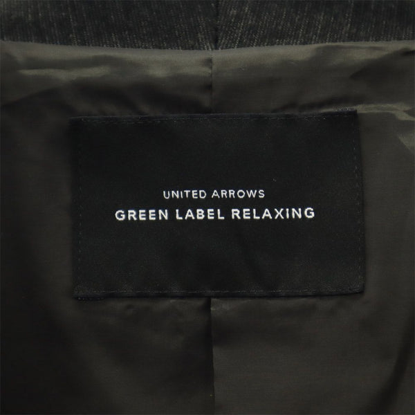 グリーンレーベルリラクシング ノーカラージャケット 38 グレー green label relaxing UNITED ARROWS レディース