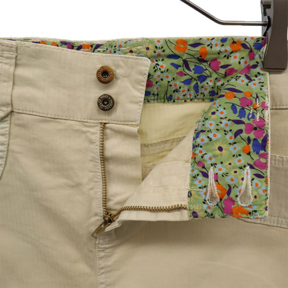 DOLCE&GABBANA ドルチェアンドガッバーナ イタリア製 ロゴワッペン ミディ丈 タイトスカート 38 ベージュ レディース