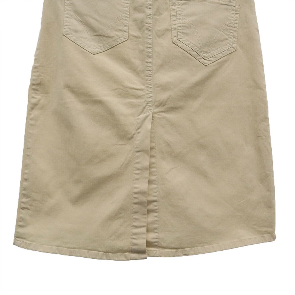 DOLCE&GABBANA ドルチェアンドガッバーナ イタリア製 ロゴワッペン ミディ丈 タイトスカート 38 ベージュ レディース