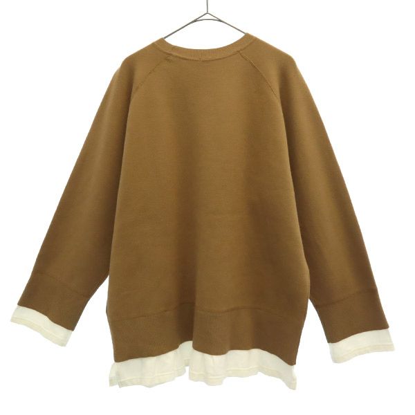 Mila Owen ミラオーウェン 長袖 トレーナー 1 ブラウン ドッキング レディース