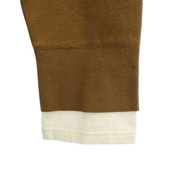 Mila Owen ミラオーウェン 長袖 トレーナー 1 ブラウン ドッキング レディース