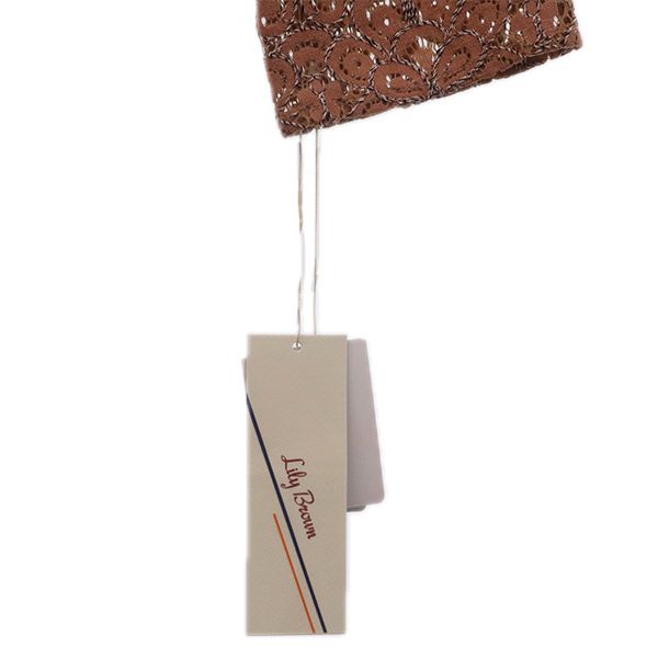 未使用 Lily Brown リリーブラウン 花柄レース 長袖 ワンピース F ブラウン系 レディース