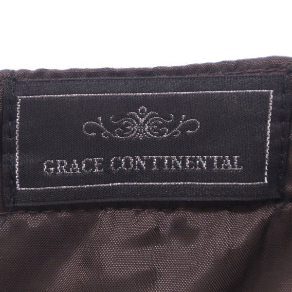 グレースコンチネンタル ウールブレンド 総柄 長袖 ワンピース 36 ブラウン系 GRACE CONTINENTAL レディース