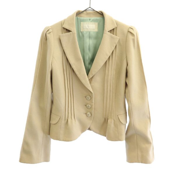TO BE CHIC トゥービーシック ウールブレンド テーラードジャケット 38 ベージュ レディース