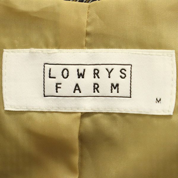 LOWRYS FARM ローリーズファーム チェック柄 ノーカラーコート M レディース