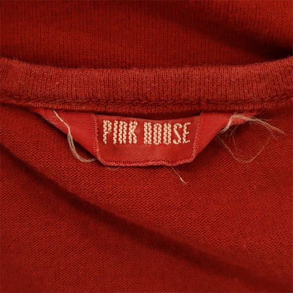 PINK HOUSE ピンクハウス ワンポイントロゴ 長袖 Tシャツ L レッド ロンT レディース