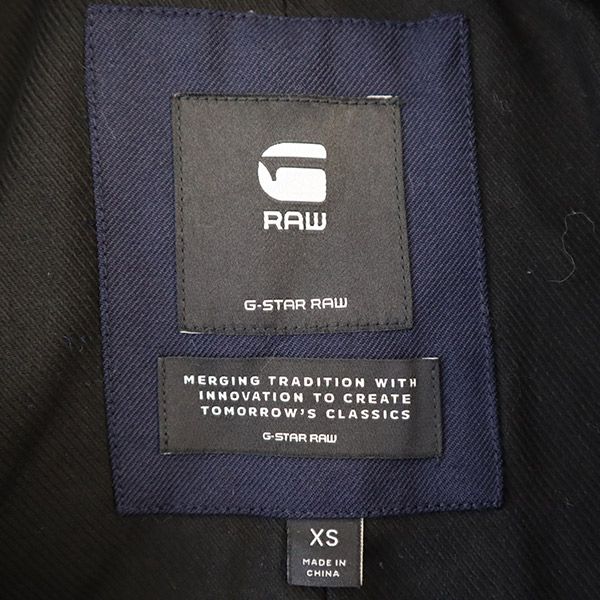 G-STAR RAW ジースターロウ ウールブレンド ワンポイント刺繍 スタンドカラー ジャケット XS ネイビー メンズ