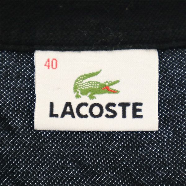 ラコステ ワンポイントロゴワッペン柄 長袖 ポロシャツ 40 ブラック LACOSTE レディース