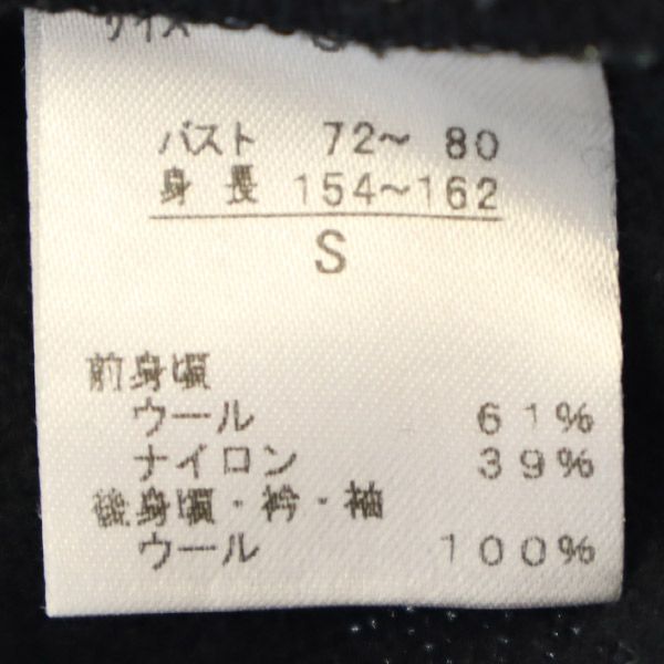 FRED PERRY フレッドペリー ワンポイント刺繍柄 長袖 Vネック セーター S ブラック ニット レディース