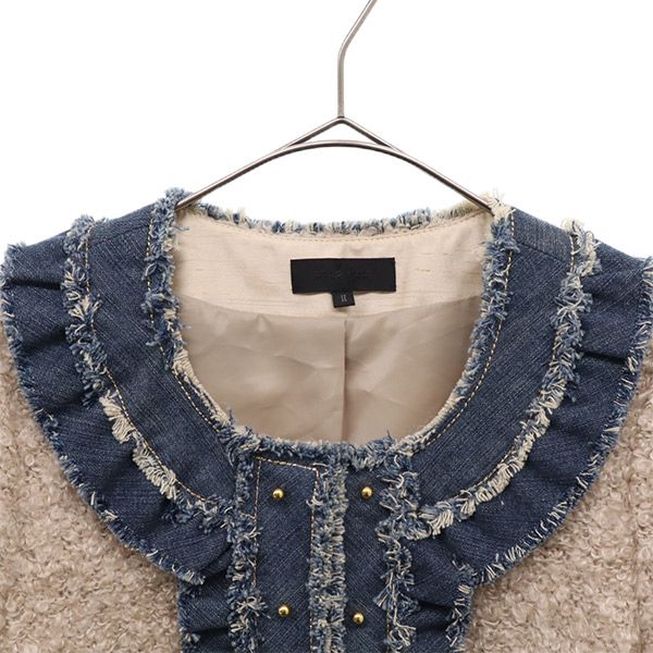 TO BE CHIC トゥービーシック ボア ノーカラージャケット 2 レディース