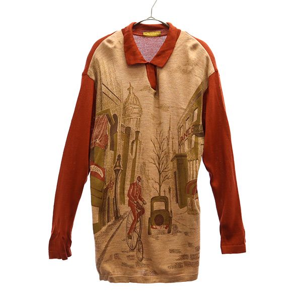 LANCEL ランセル ウールブレンド 総柄 長袖 セーター ニット レディース