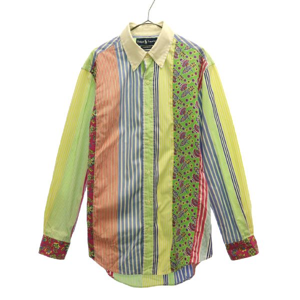 RALPH LAUREN ラルフローレン 総柄 長袖 ボタンダウンシャツ M メンズ