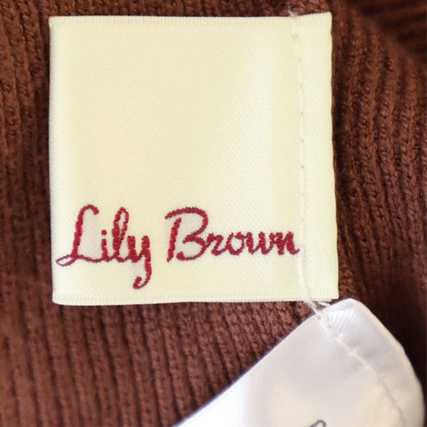 リリーブラウン 長袖 ワンピース F ブラウン Lily Brown レディース