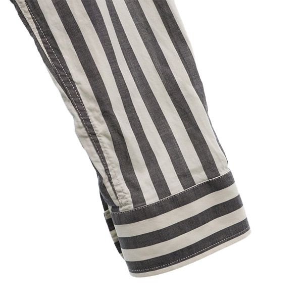 ami alexandre mattiussi アミ アレクサンドル マテュッシ ストライプ柄 長袖 ボタンダウンシャツ 39 ホワイト×グレー メンズ