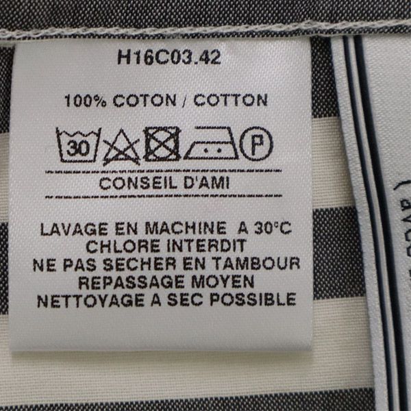 ami alexandre mattiussi アミ アレクサンドル マテュッシ ストライプ柄 長袖 ボタンダウンシャツ 39 ホワイト×グレー メンズ