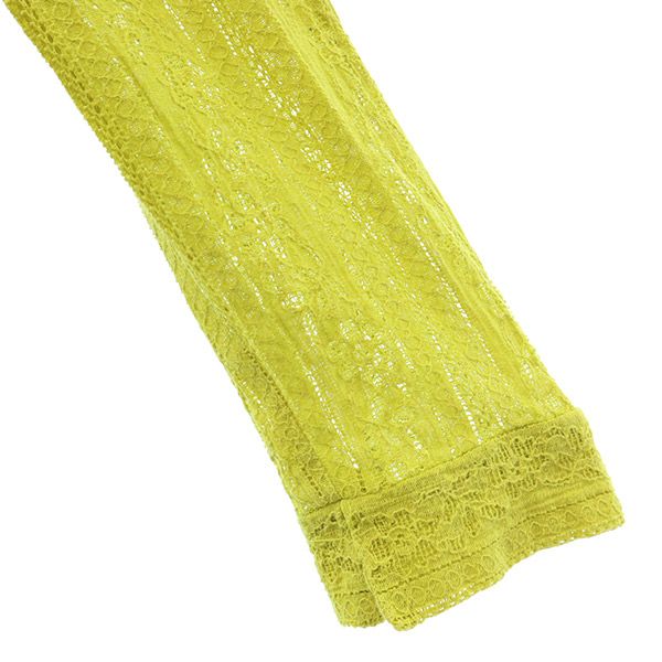 Mila Owen ミラオーウェン レース 長袖 ニット ロングワンピース 0 グリーン レディース