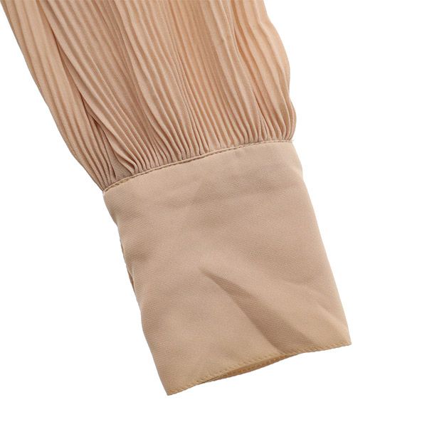 Mila Owen ミラオーウェン 長袖 プリーツ ロングワンピース 0 ベージュ レディース