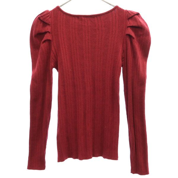 REDYAZEL レディアゼル 長袖 デザインニット セーター F レッド レディース