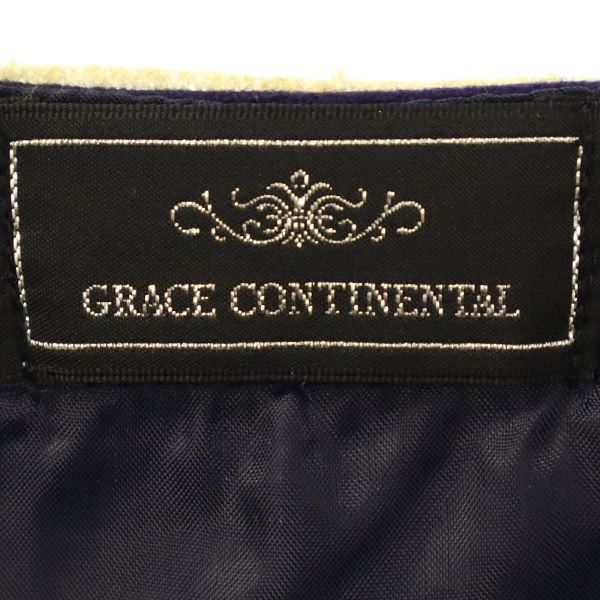 グレースコンチネンタル 刺繍 長袖 ワンピース 36 ホワイト×ネイビー GRACE CONTINENTAL チュニック レディース