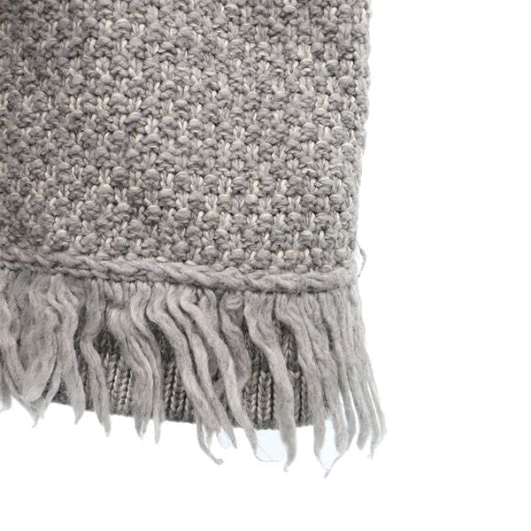 ザラニットウェア チマヨ柄 長袖 フリンジニット セーター 164cm グレー ZARA KNIT WEAR キッズ