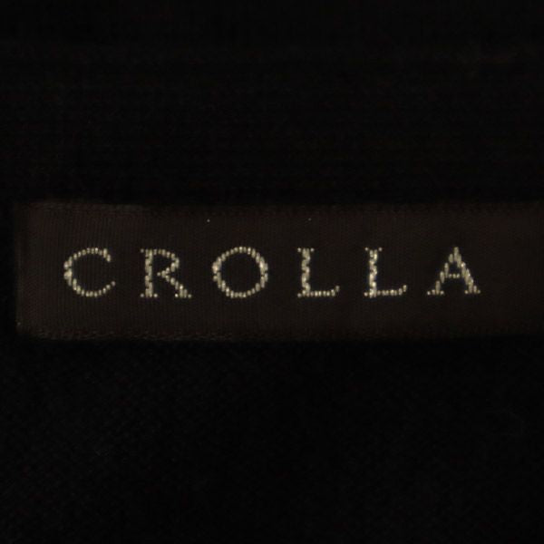 CROLLA クローラ 長袖 カシュクール ニットカーディガン ブラック レディース