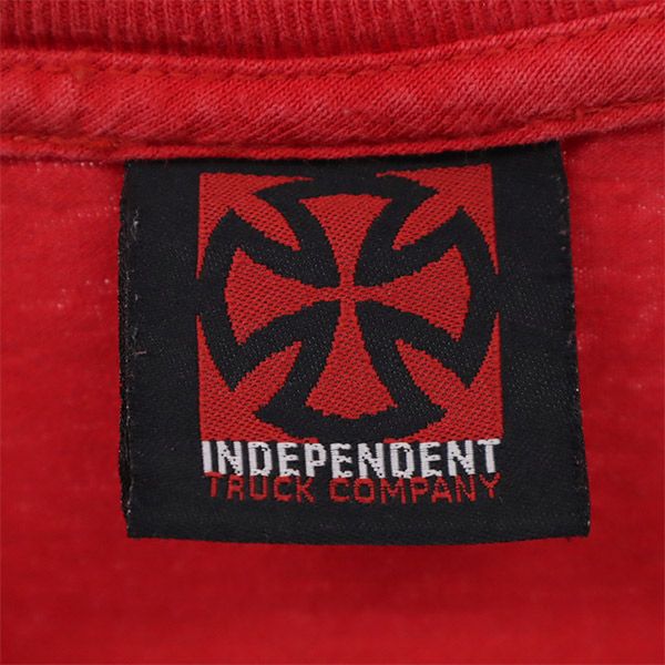 インデペンデントトラックカンパニー プリント 長袖 Tシャツ レッド INDEPENDENT TRUCK COMPANY ロンT メンズ