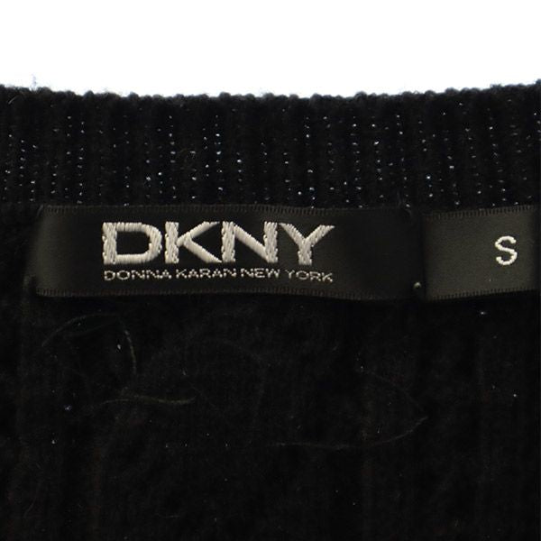 ダナキャランニューヨーク 長袖 ニット ワンピース S ブラック DKNY DONNA KARAN NEW YORK レディース