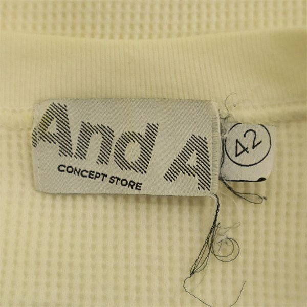 アンドエー 長袖 サーマル Tシャツ 42 ホワイト And A ワッフル メンズ