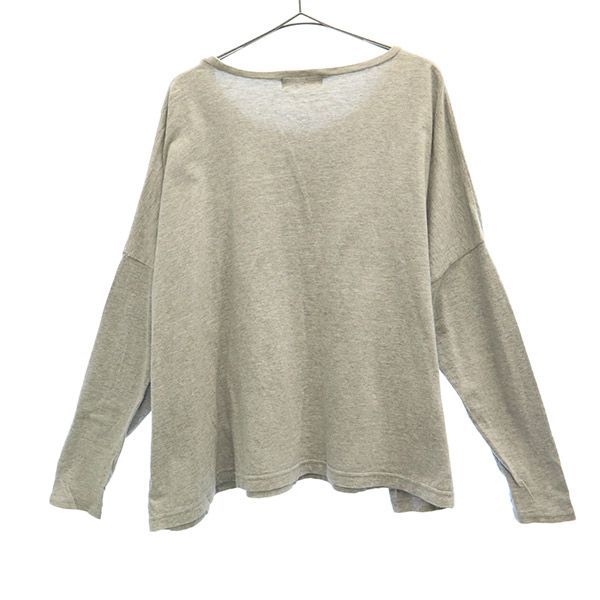 ネネット プリント 長袖 Tシャツ 2 グレー Ne-net ロンT レディース