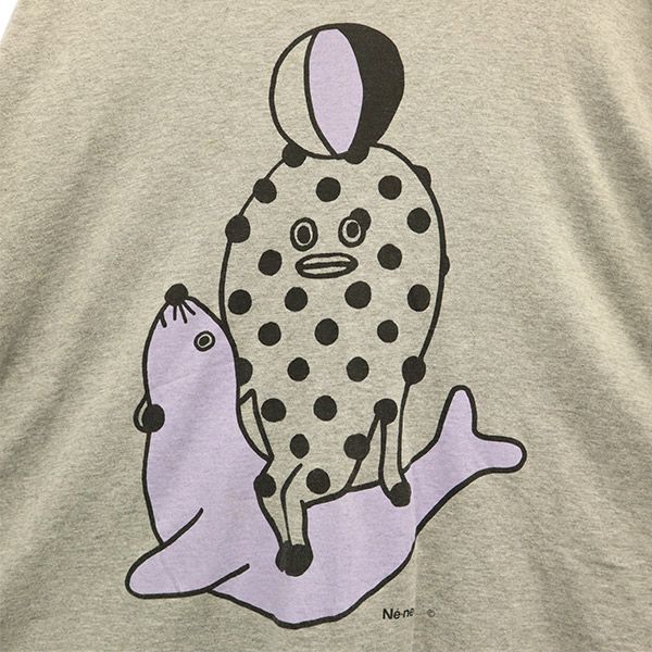 ネネット プリント 長袖 Tシャツ 2 グレー Ne-net ロンT レディース