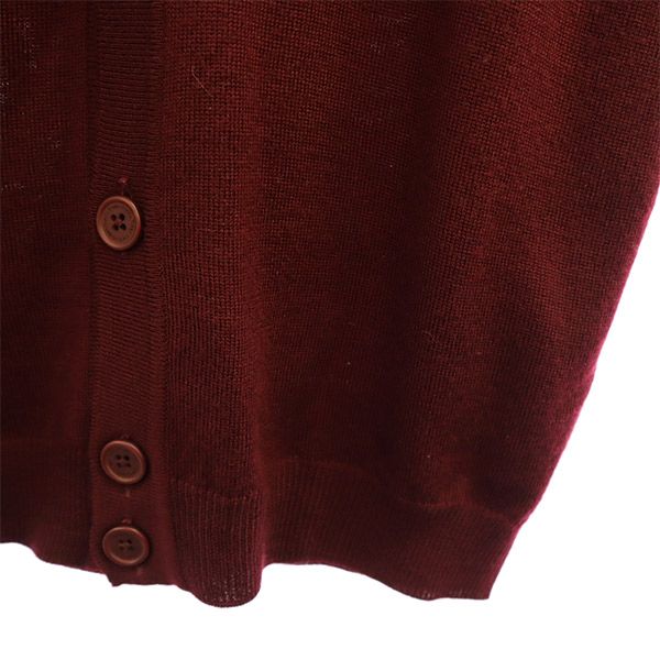 プリティーグリーン 長袖 ニットカーディガン 3 レッド Pretty Green メンズ