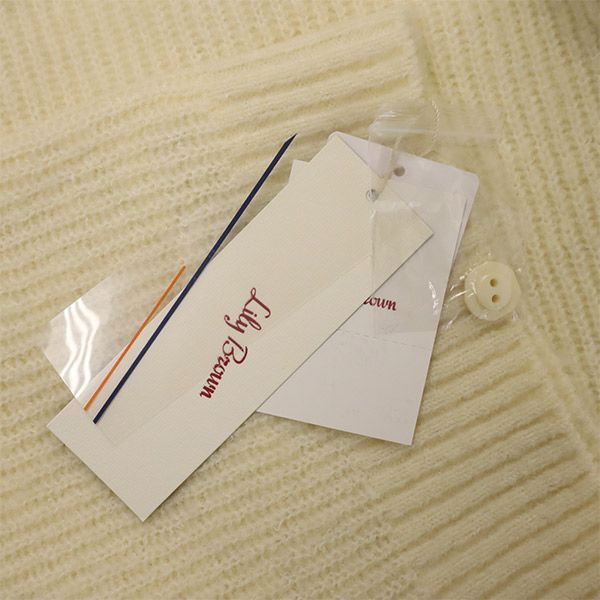 未使用 Lily Brown リリーブラウン 長袖 ファースリーブ ニットカーディガン F ホワイト レディース