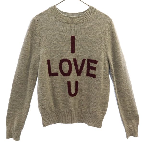 furfur ファーファー ウール アルファベット柄 長袖 セーター F グレー ニット レディース