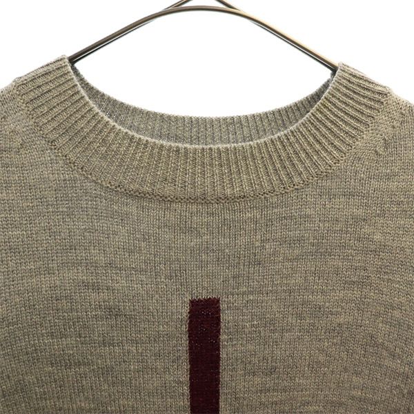 furfur ファーファー ウール アルファベット柄 長袖 セーター F グレー ニット レディース