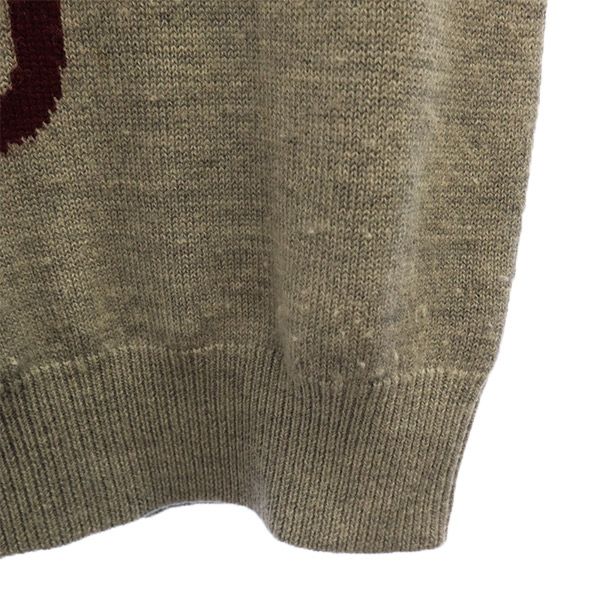 furfur ファーファー ウール アルファベット柄 長袖 セーター F グレー ニット レディース