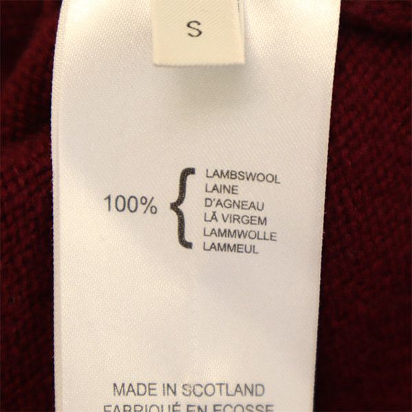 Pringle of Scotland プリングルオブスコットランド ウール 長袖 Vネック セーター S レッド ニット メンズ
