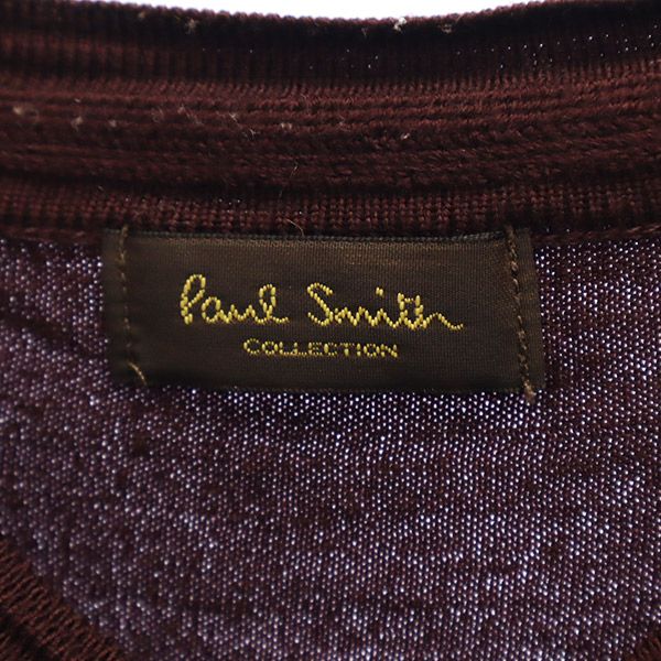 Paul Smith ポールスミス ウール 長袖 Vネック セーター L パープル ニット レディース