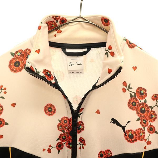 プーマ Suetsaiコラボ 総柄 トラックジャケット XS ピンク×ブラック PUMA ジャージ レディース