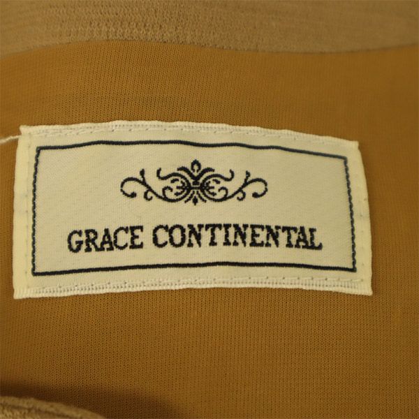 グレースコンチネンタル ウールブレンド ラインストーン 長袖 ワンピース 38 ブラウン GRACE CONTINENTAL チュニック レディース